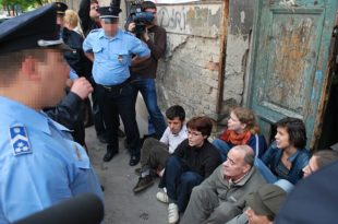 Disobbedienza civile contro uno sfratto; Budapest 2010