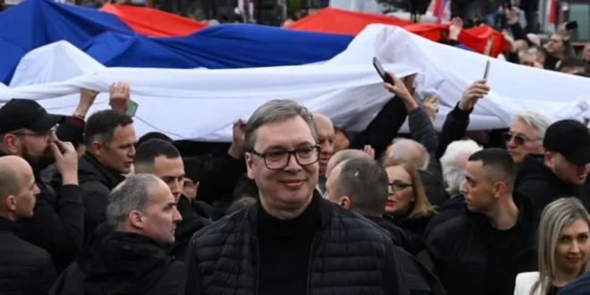 Vucic alla manifestazione